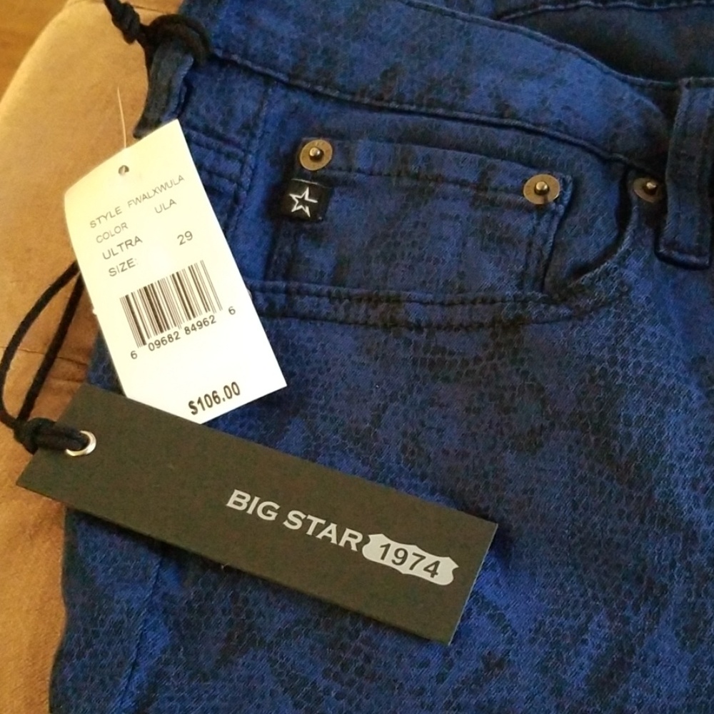 Brand new never worn Big Star snake print jeans